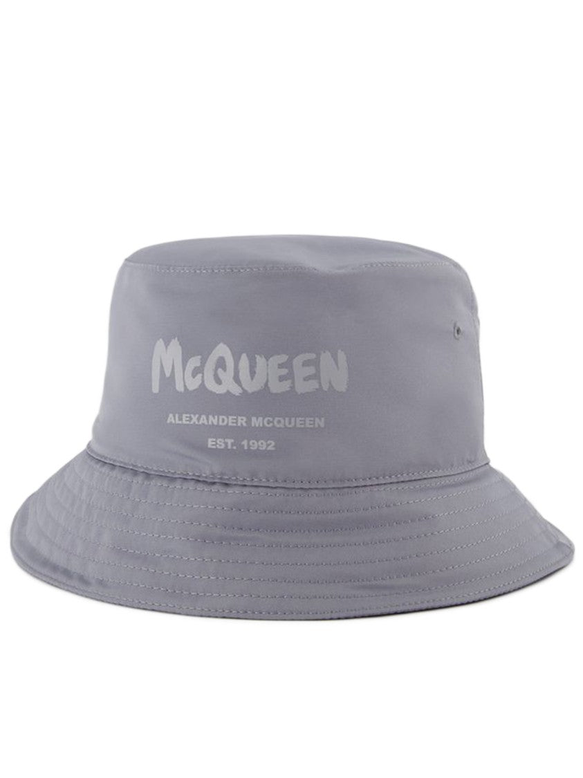 Tonal Graffiti Bucket Hat - Synthetic - Grey