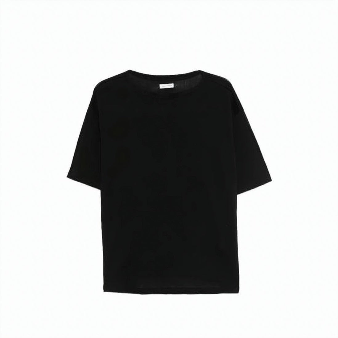 Minimalist Lightweight Black T-Shirt with Round Neckline