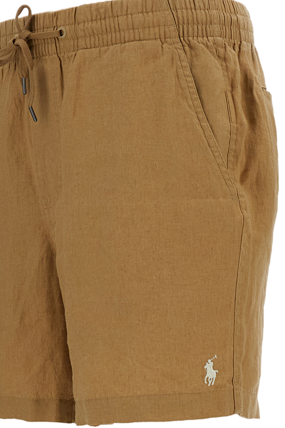 Brown Drawstring Waist Shorts