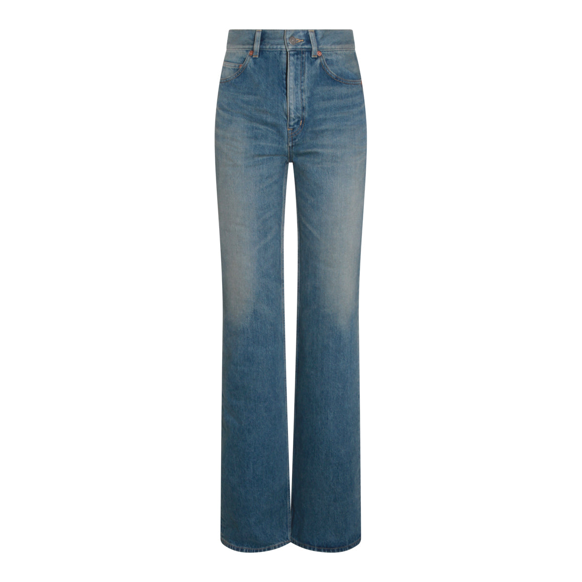 Midi Blue Cotton Jeans