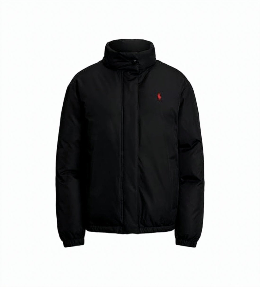 High-Collar Black Puffer Down Jacket