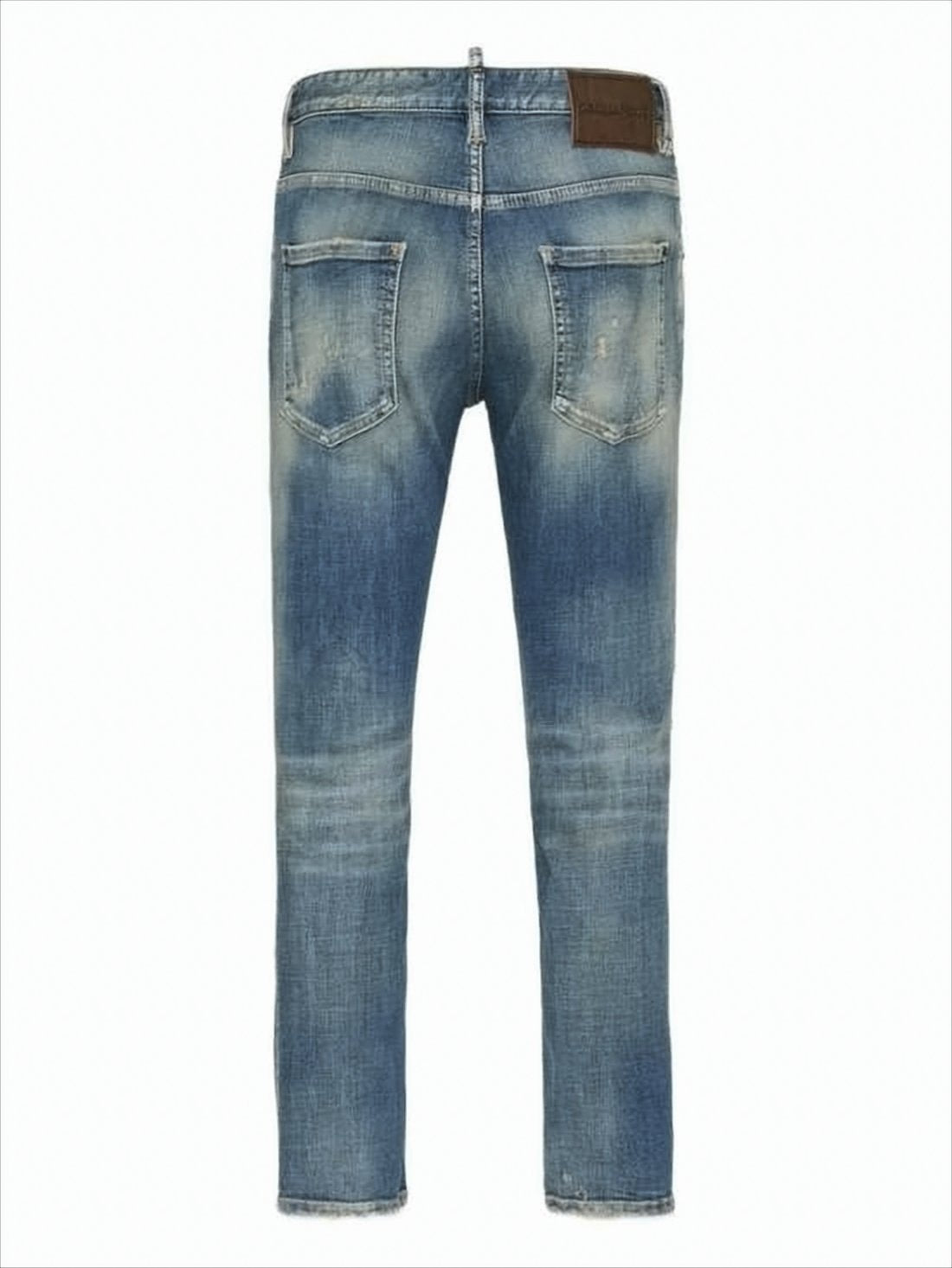 Faded Wash Denim Pants with Vintage Aesthetic