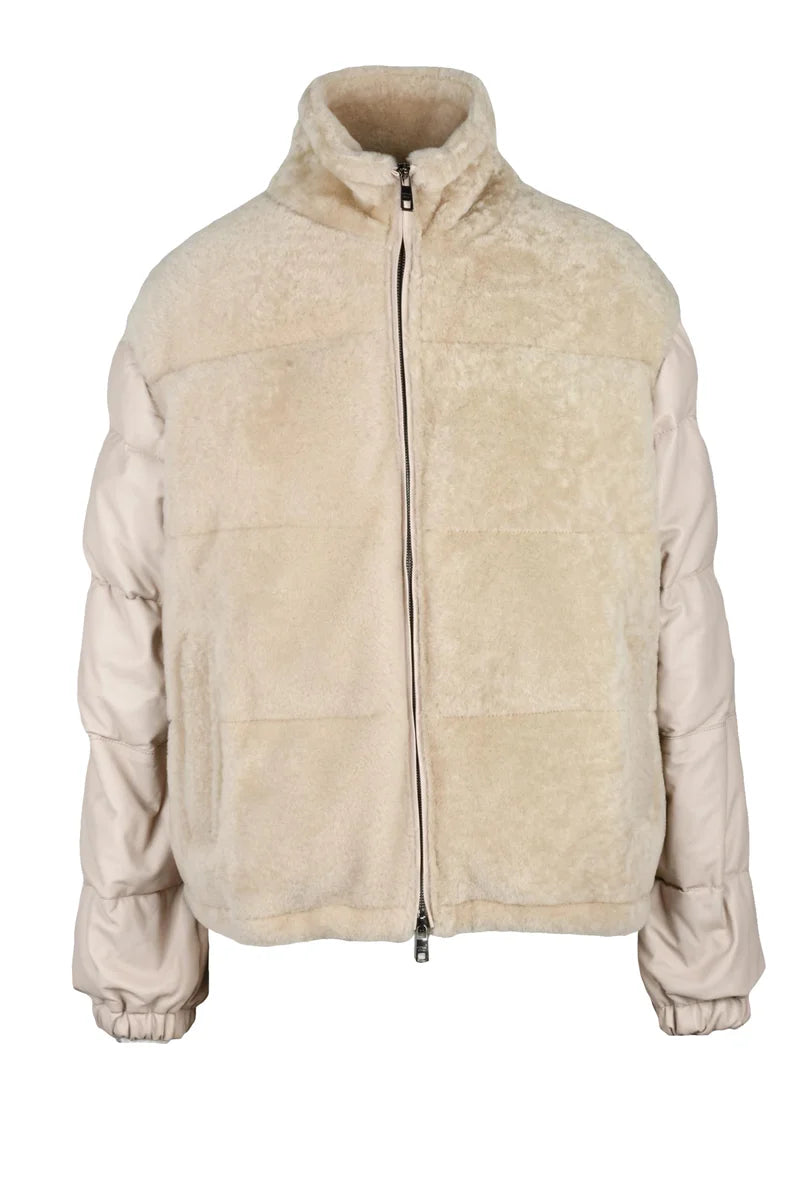 Leather Jacket - Beige