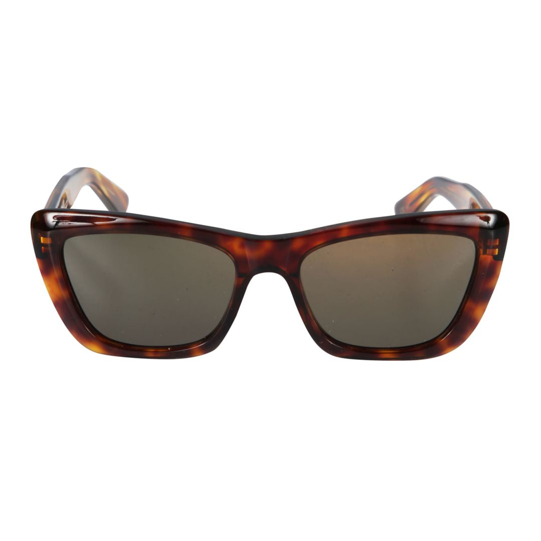 Lolita/K-S Bold Rectangular Tortoiseshell Sunglasses with Curved Arms