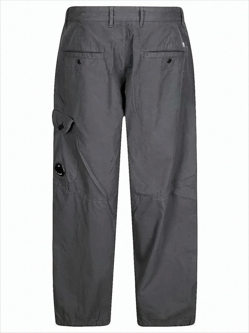 Relaxed Fit Straight Pants With Glossy Lens Detail