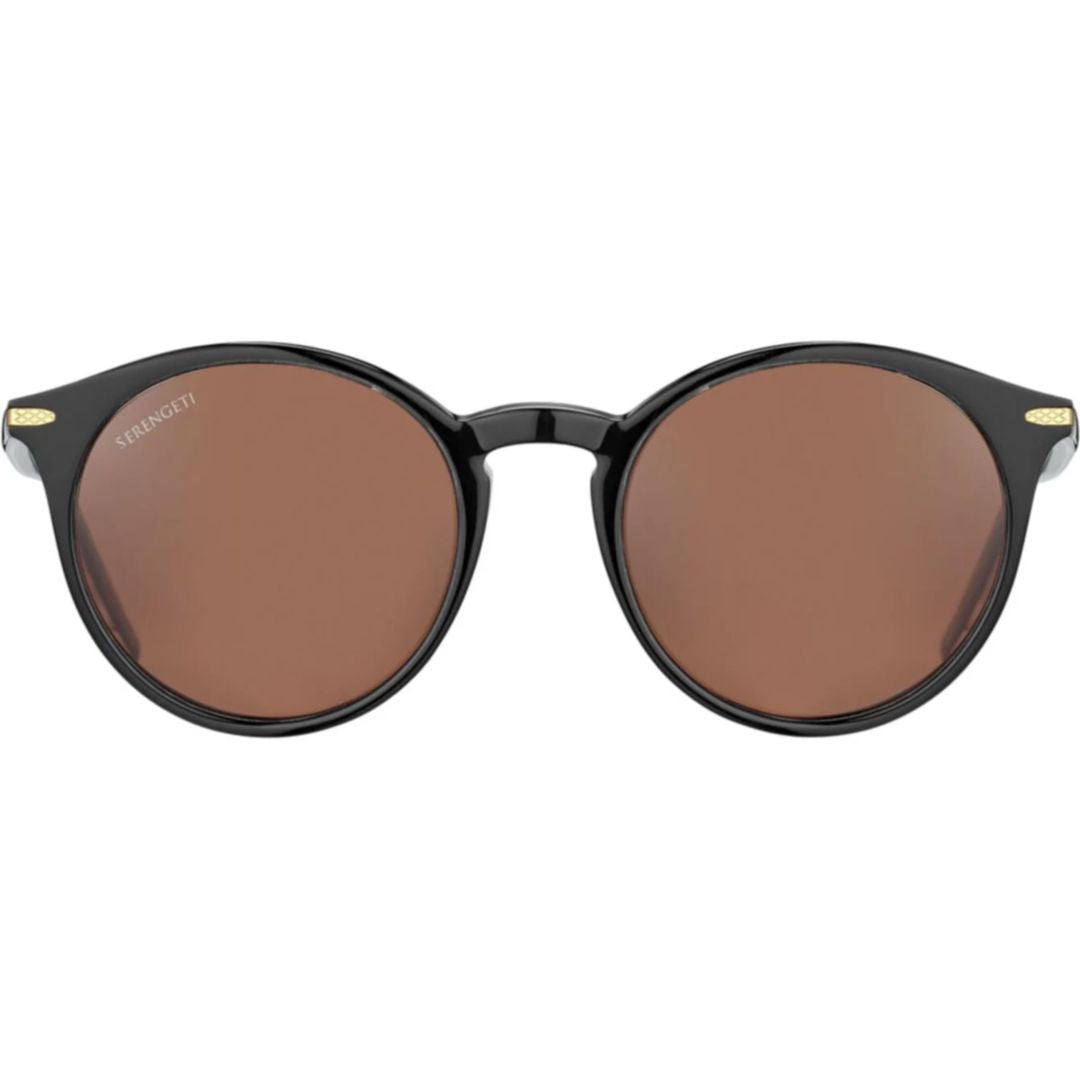 Leonora Classic Round Frame Sunglasses with Glossy Finish
