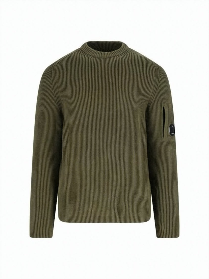 Chunky Ribbed Knit Sweater With Distinctive Patch Pocket