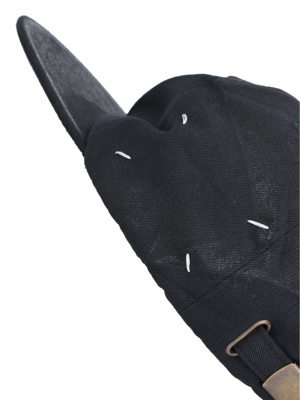 Structured Black Hat with Medium-Width Brim