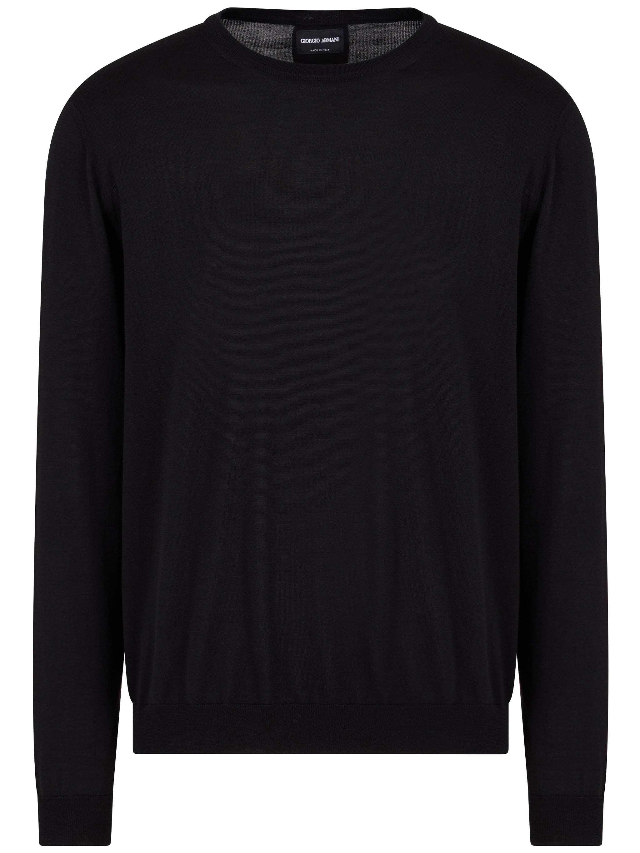 Minimalist Black Fitted Crew Neck Sweater