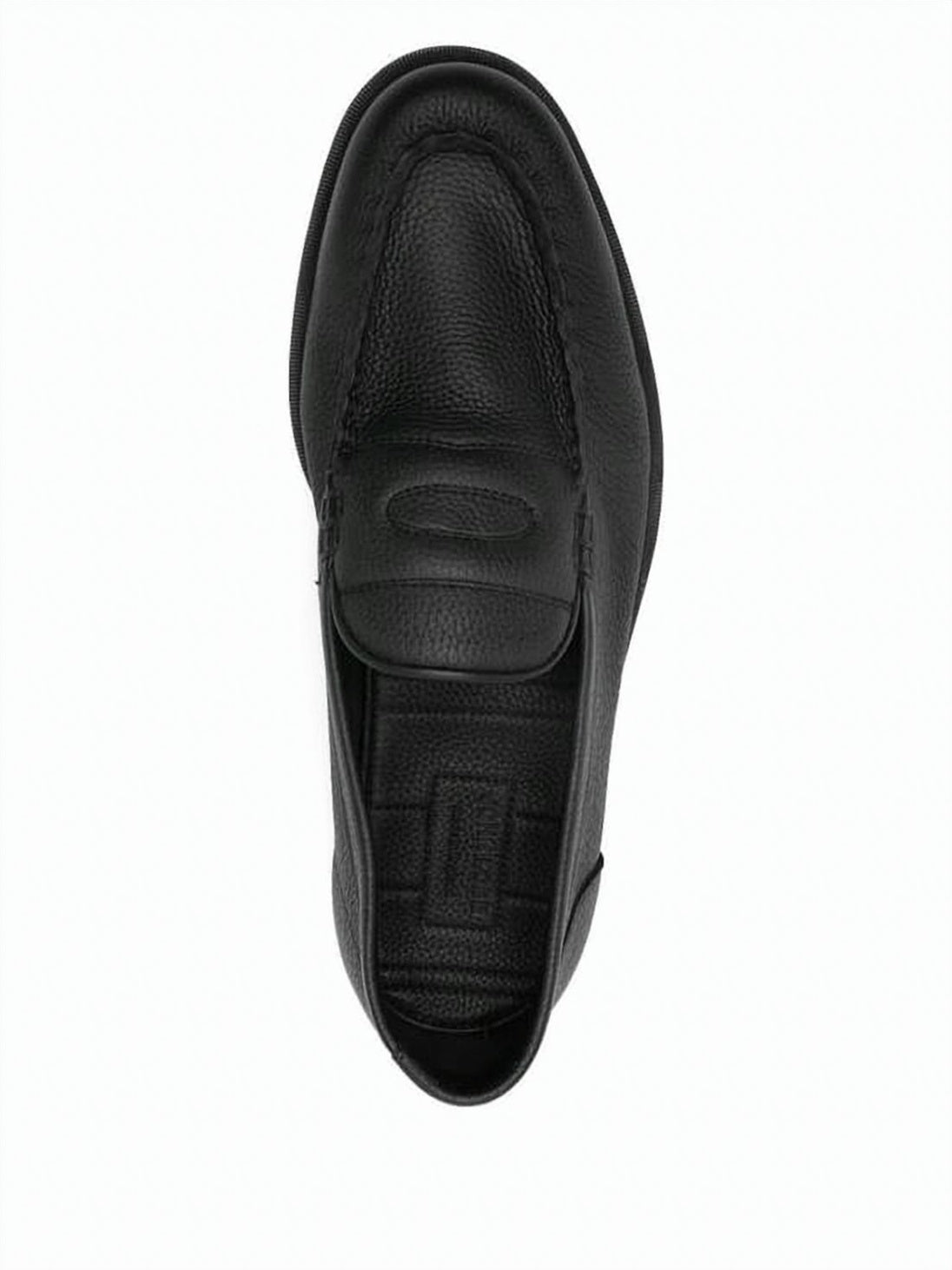 Leather Loafer With Rounded Toe And Subtle Stitching