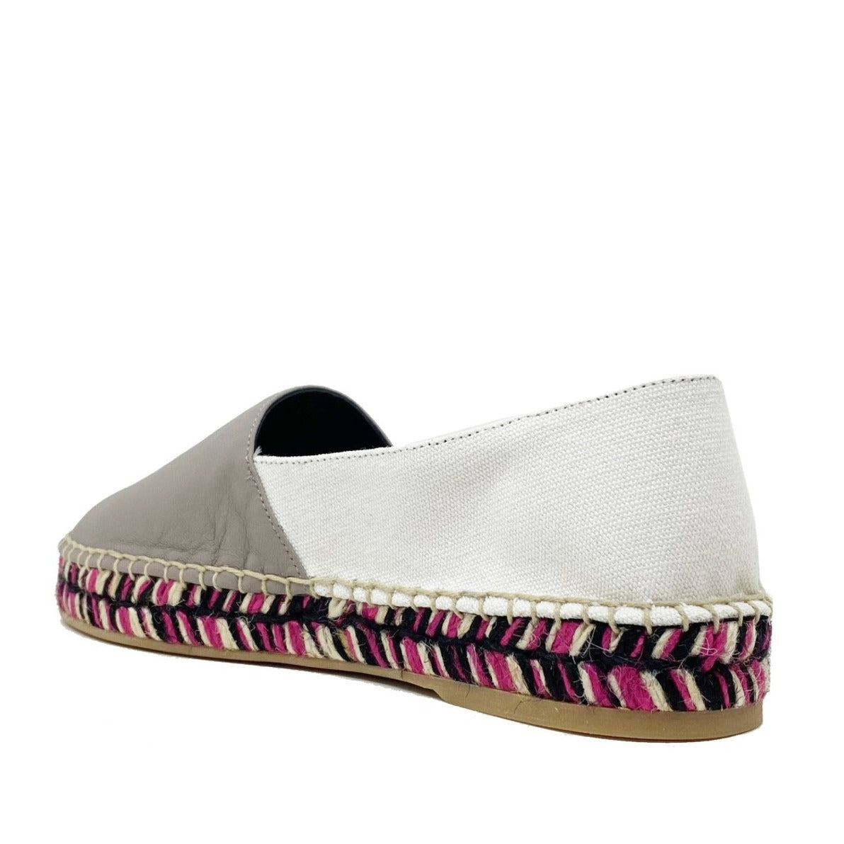Leather Espadrilles With Canvas Detailing