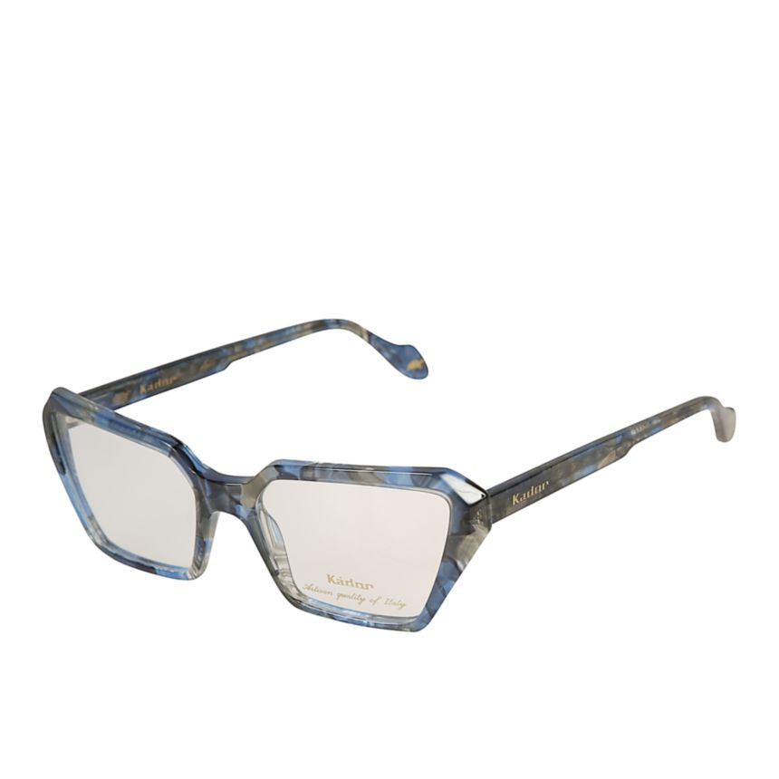 Kamila Light Geometric Frame Eyeglasses with Marbled Blue Finish