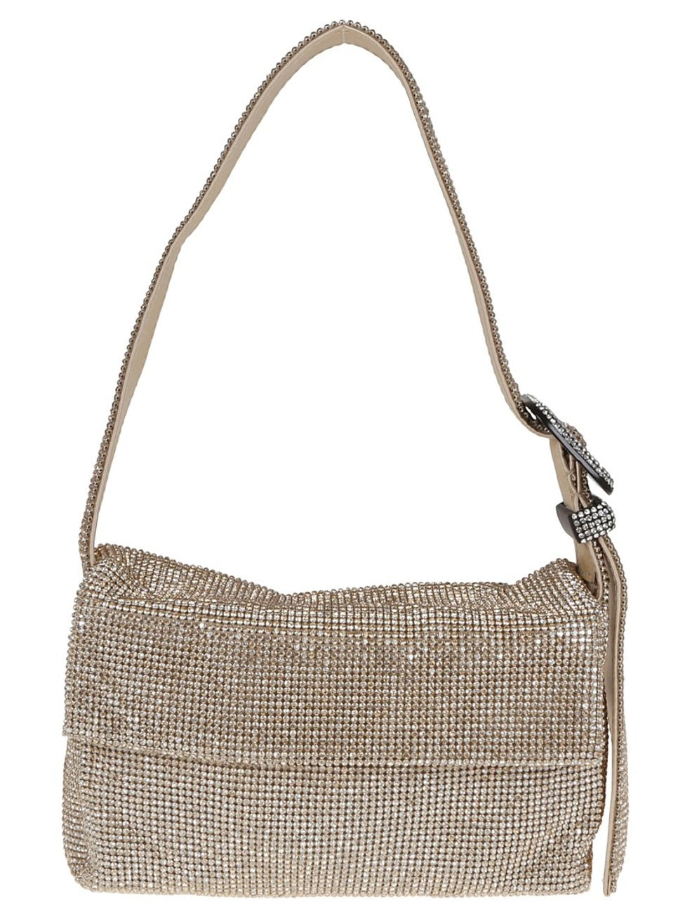 Pink And Purple Rhinestone Mesh Clutch