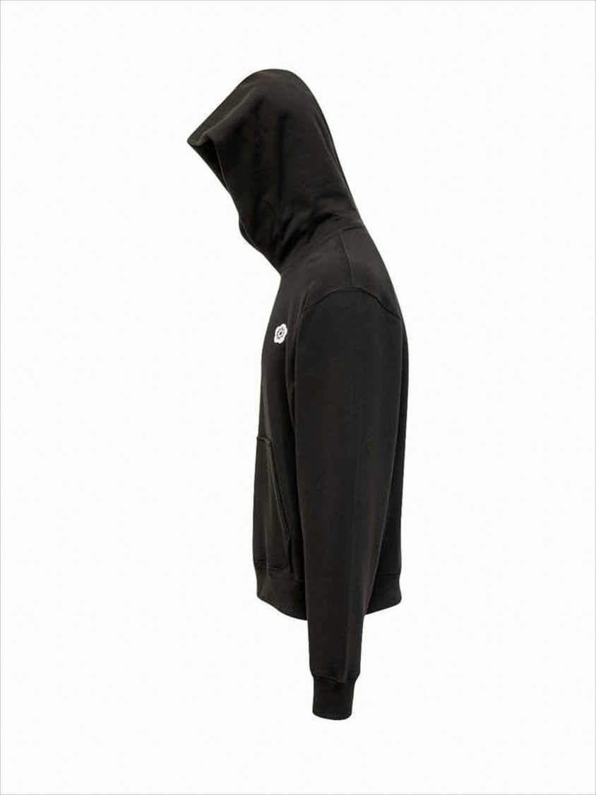 Black Hoodie with Spacious Front Pocket