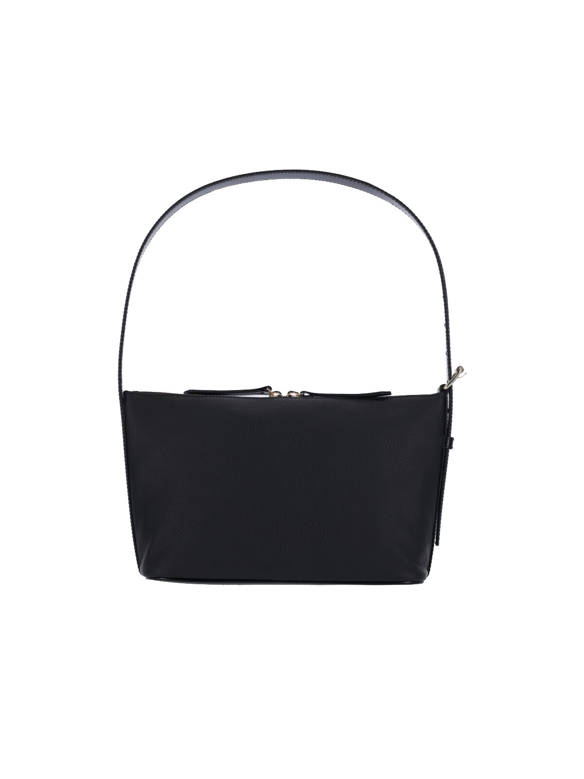 Rectangular Black Leather Shoulder Bag