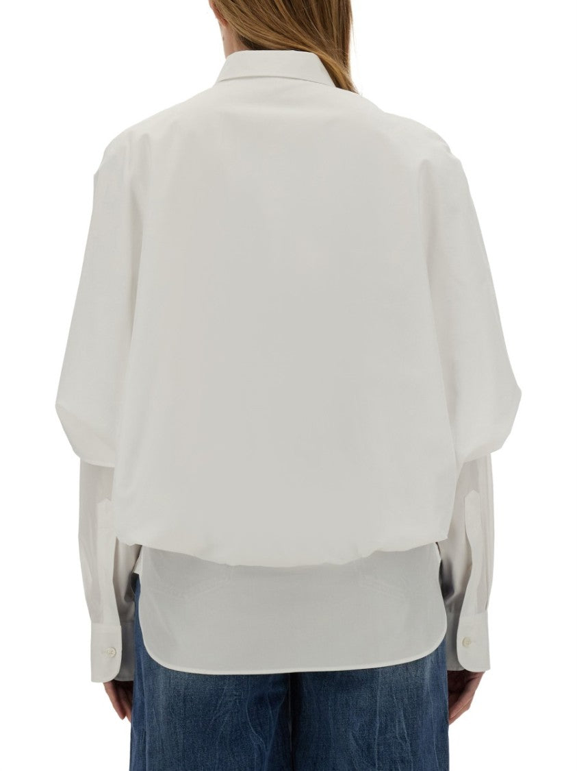 Shirt With Unique Cape Design And Structured Collar