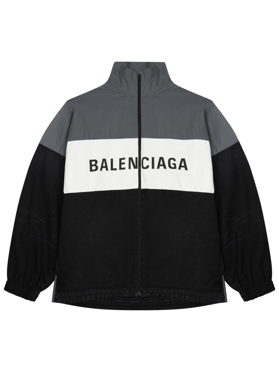 Color-Block Oversized Jacket With Bold Logo