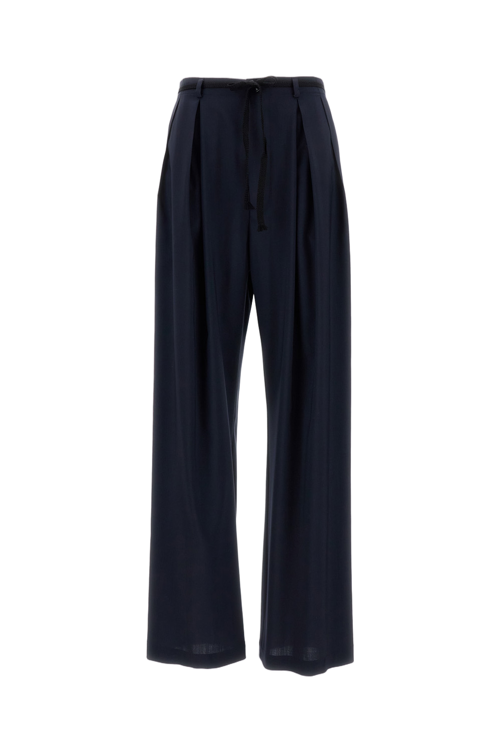 Wide-Leg Trousers With Front Pleats