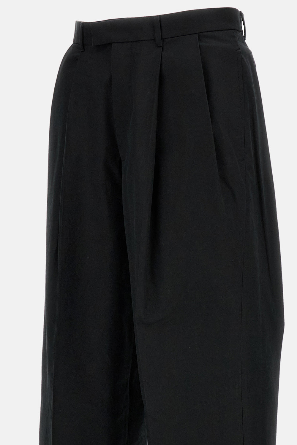 Double Pleat Tailored Trousers with Pressed Creases