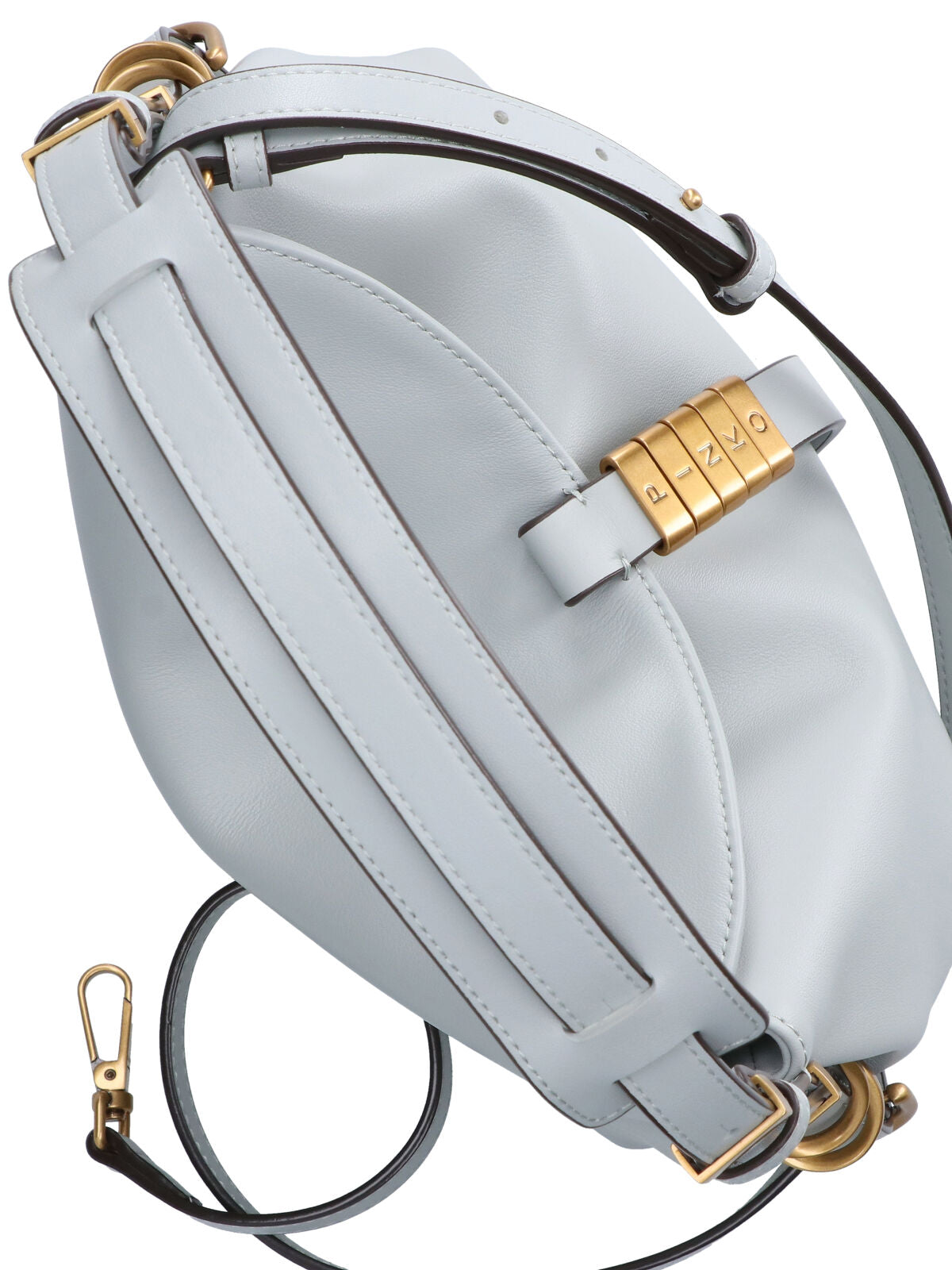 Rectangular Grey Bag With Structured Design And Versatile Carrying Options