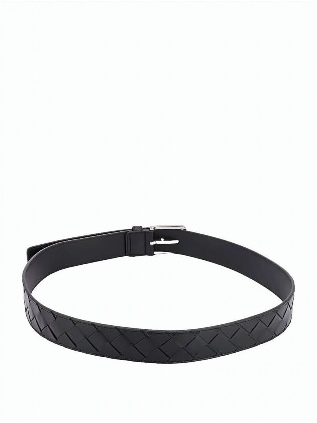 Woven Design Calf Leather Belt