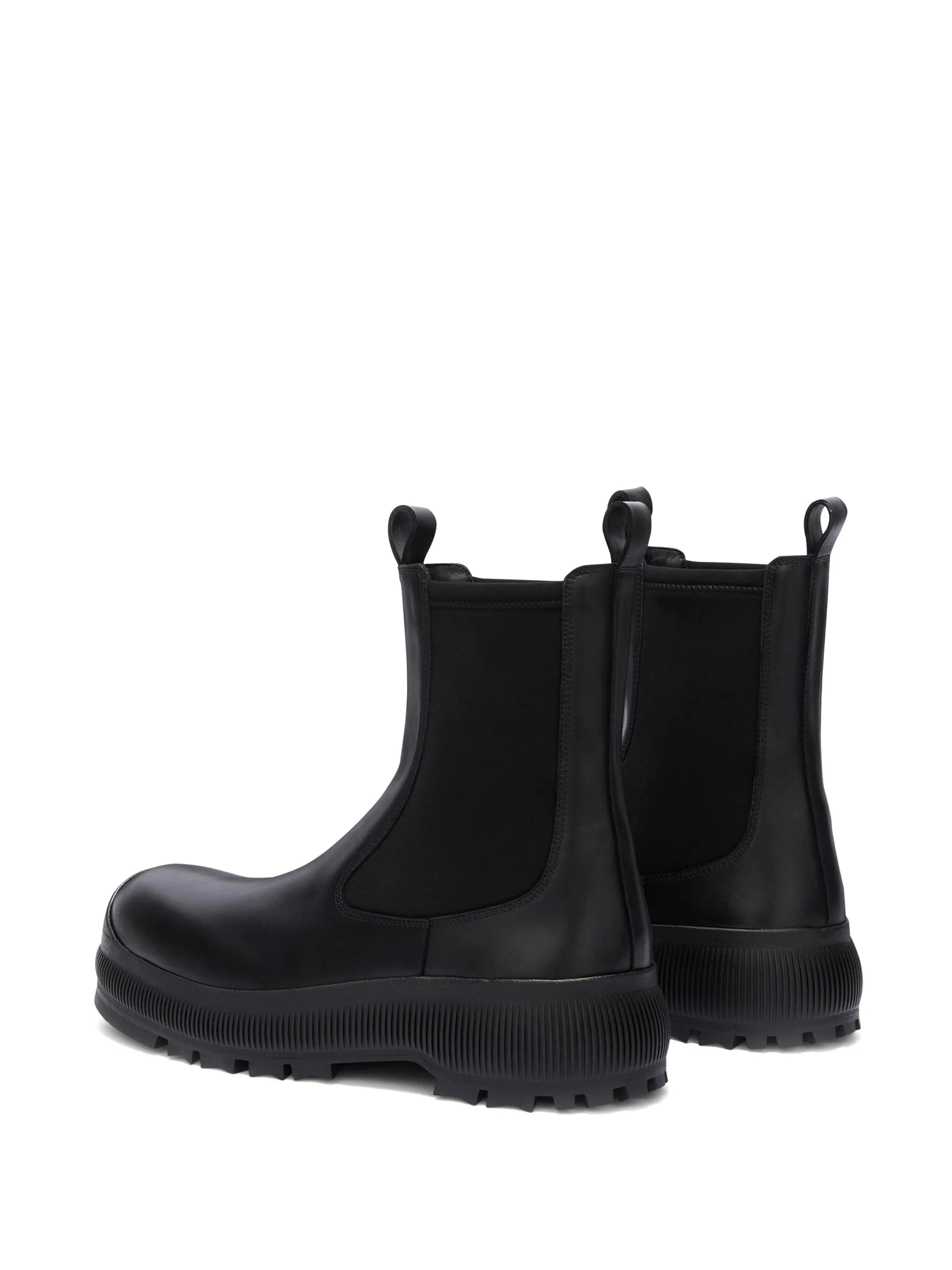 Black Chelsea Vibram Sole Leather Boots