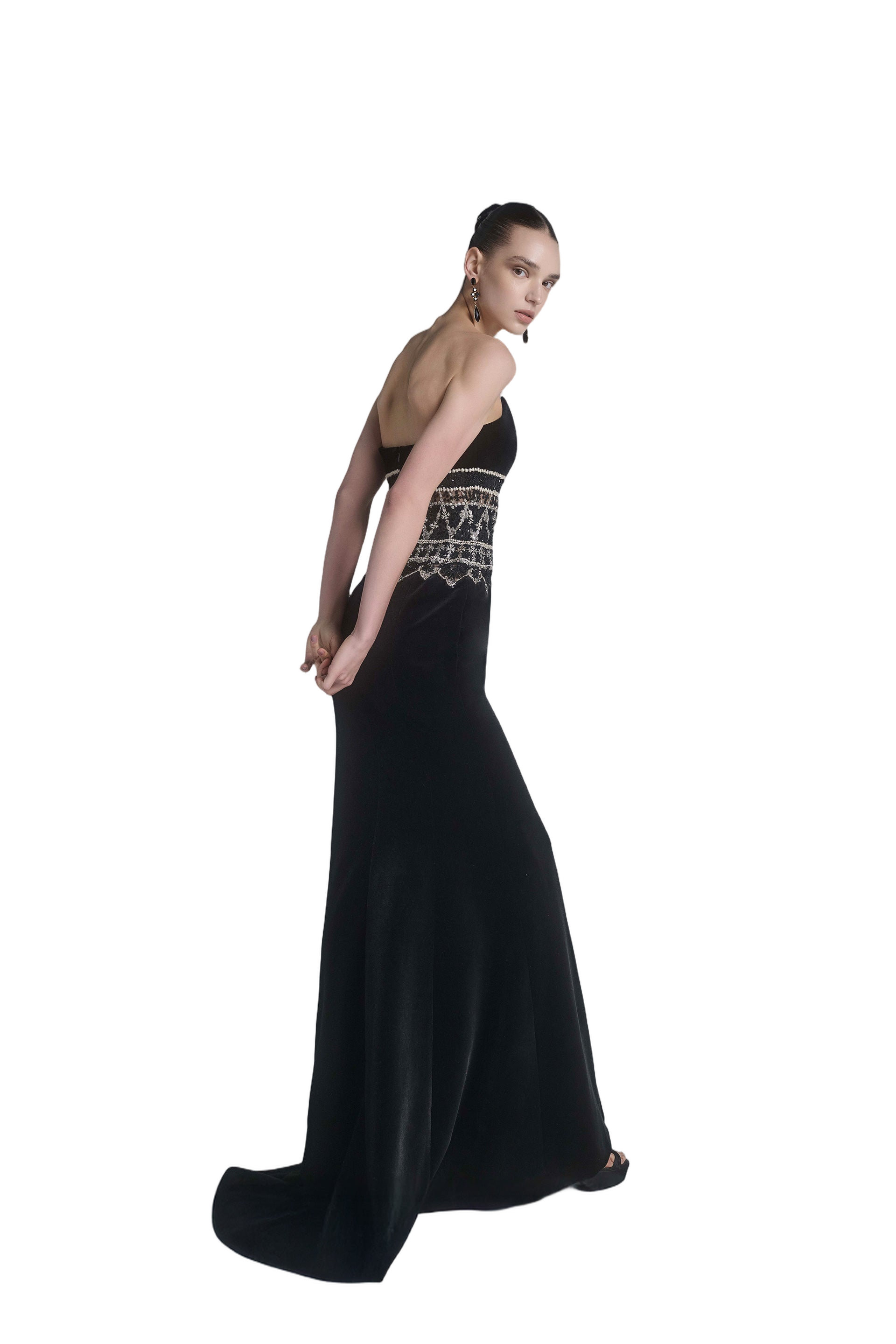 Strapless Dress With Embroidered Detailing