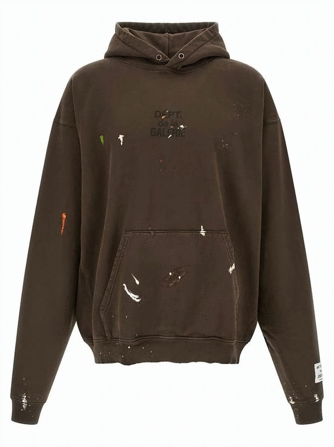 Relaxed Fit Brown Hoodie with Artistic Accents