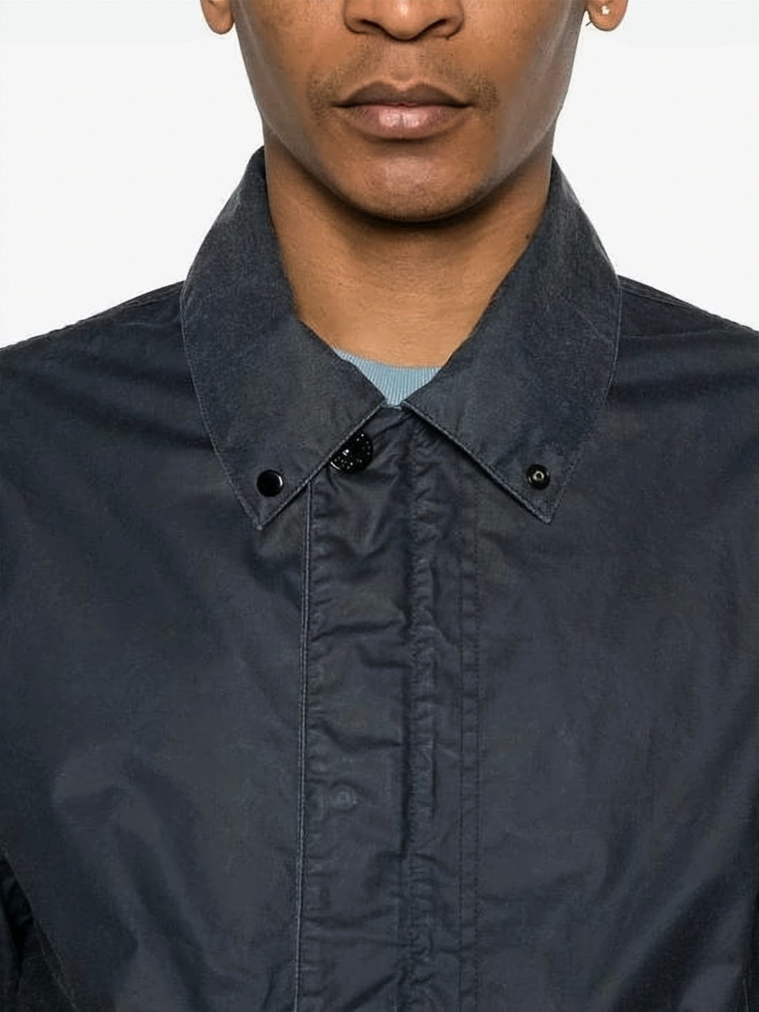 Structured Black Jacket With Button-Up Front