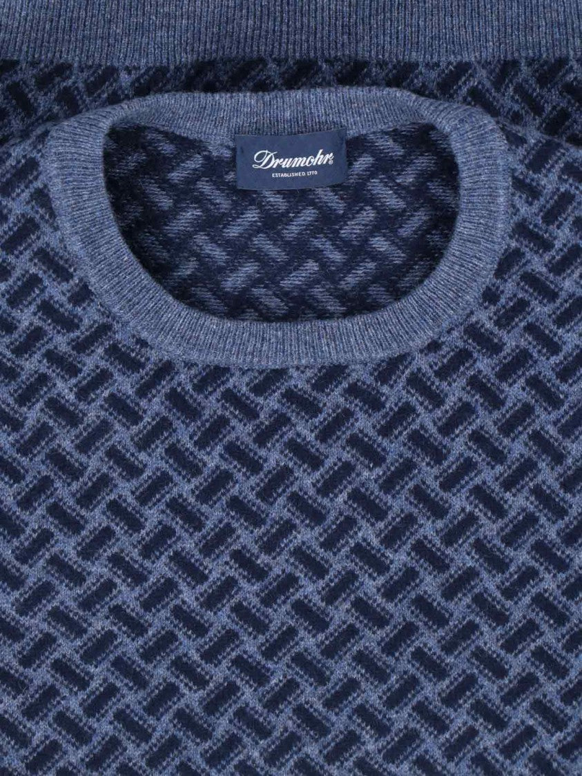 Cashmere Sweater, Blue, Crew Neck, Long Sleeves