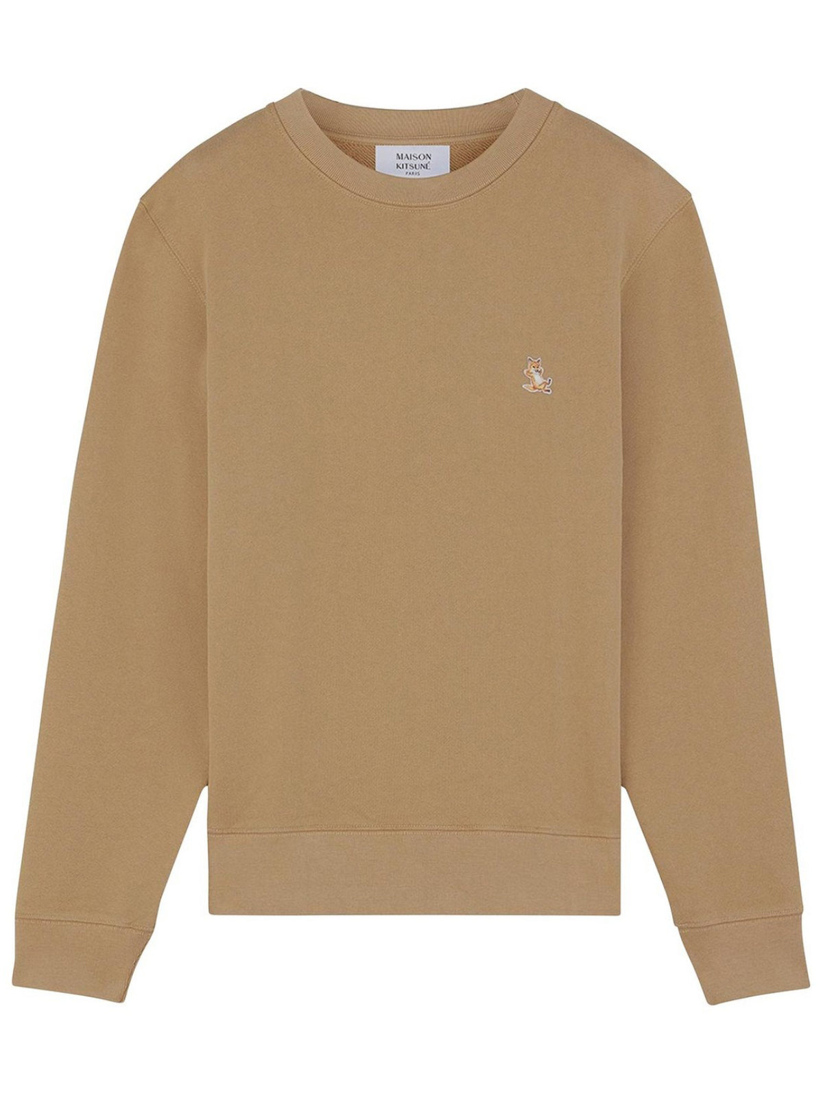 Long-Sleeve Cotton Crewneck Shirt With Minimalist Embroidery