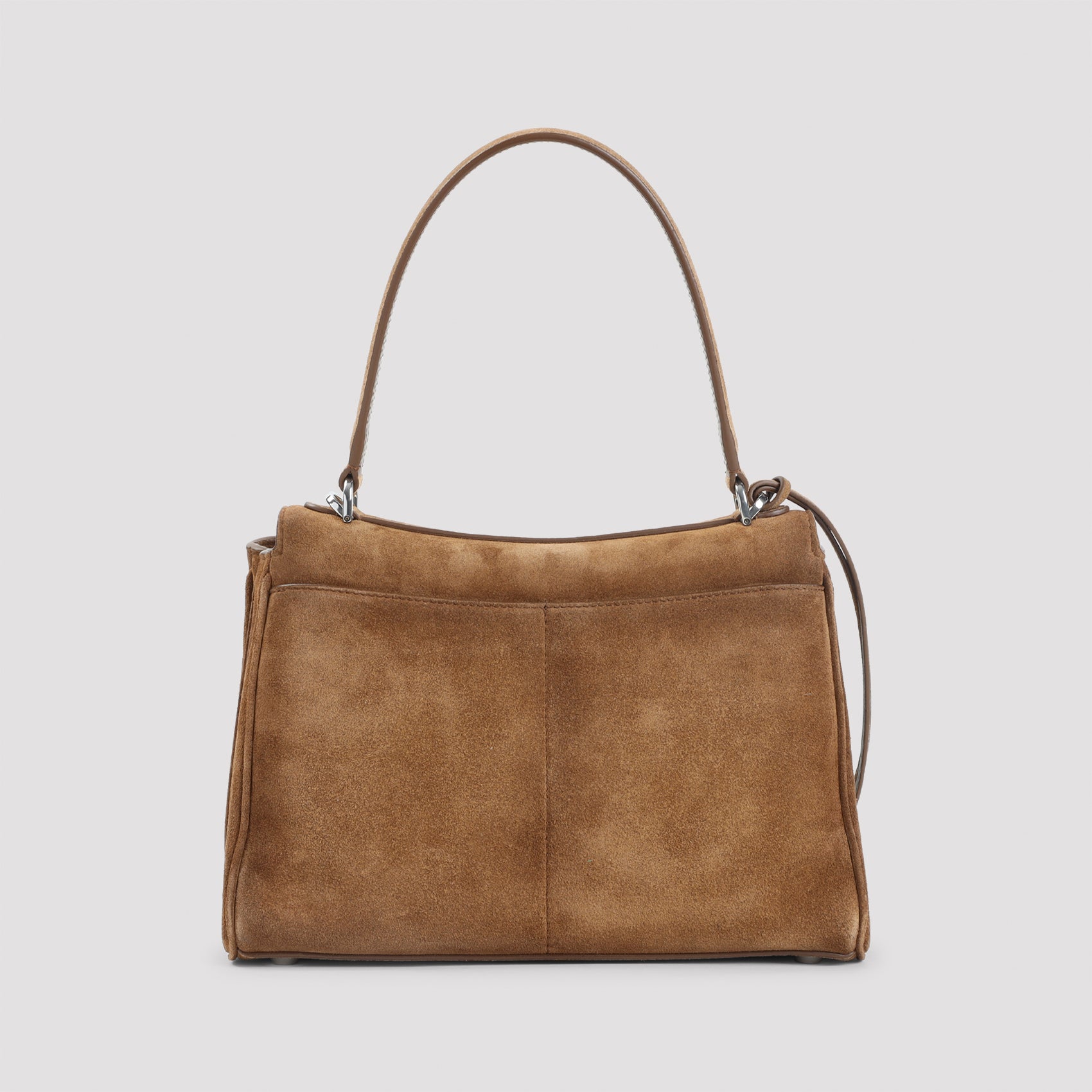 Structured Suede Leather Handbag