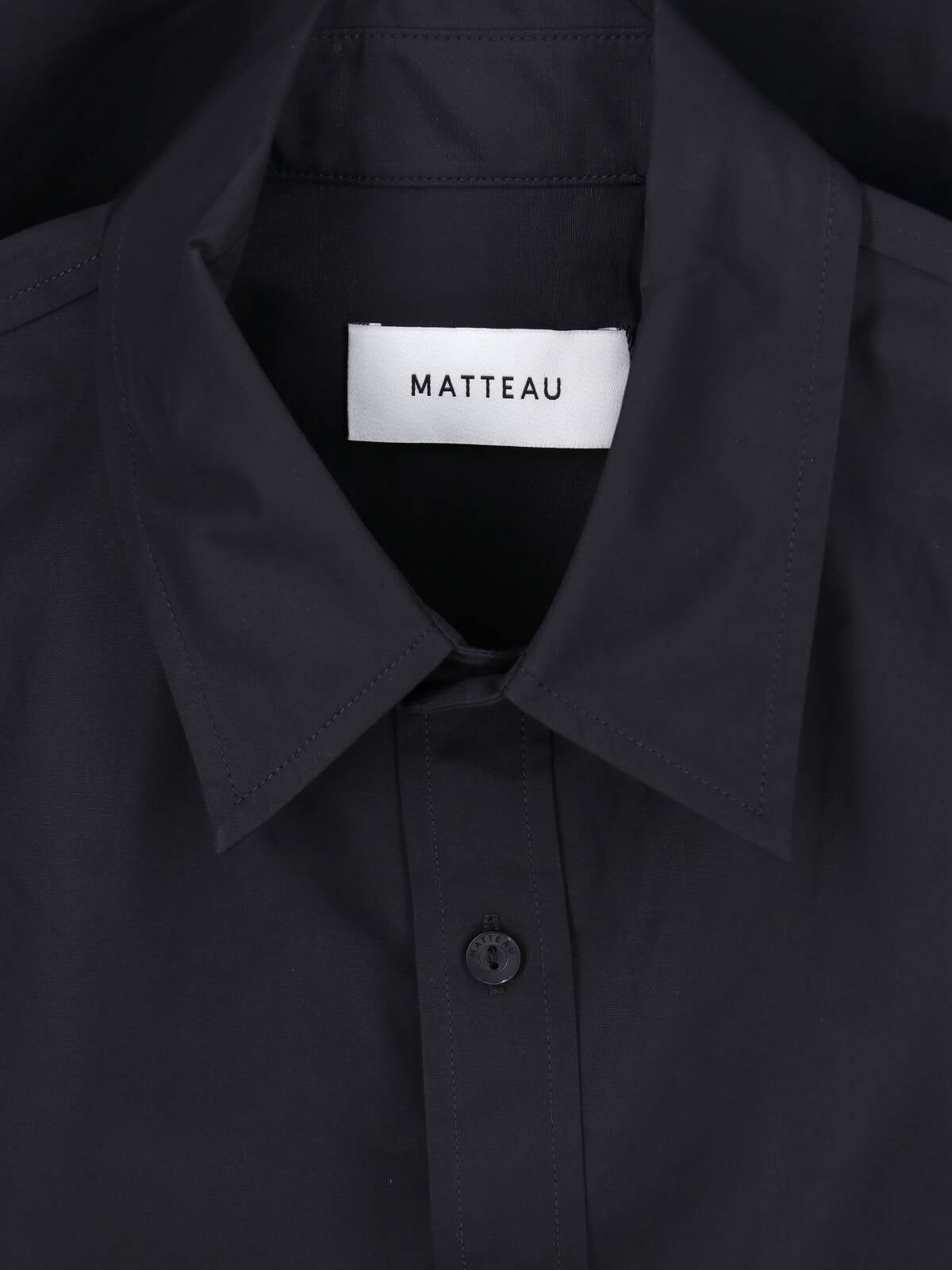Black Relaxed Fit Button-Up Cotton Shirt