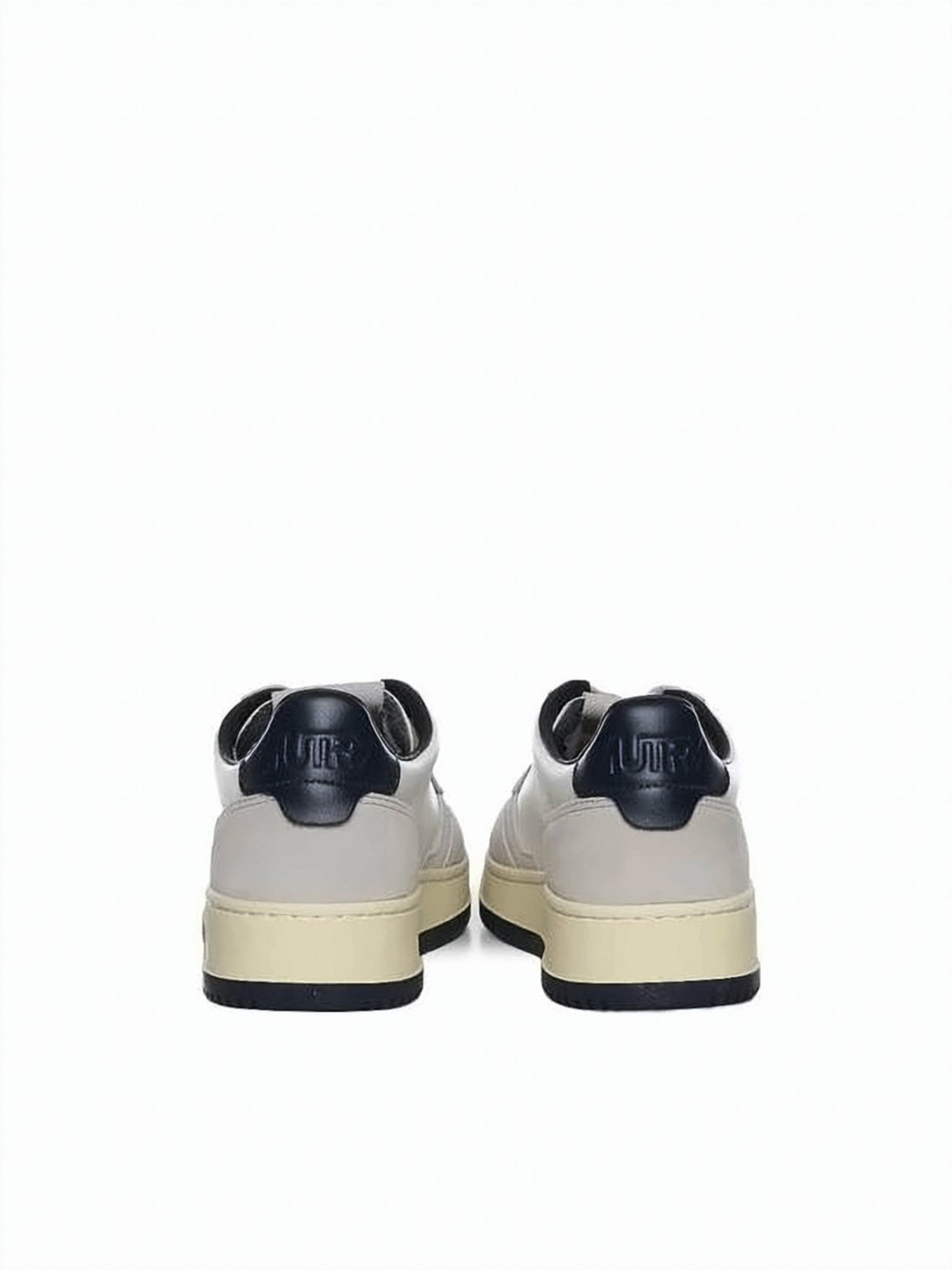 Soft Cream Low-Top Sneakers with Contrasting Details
