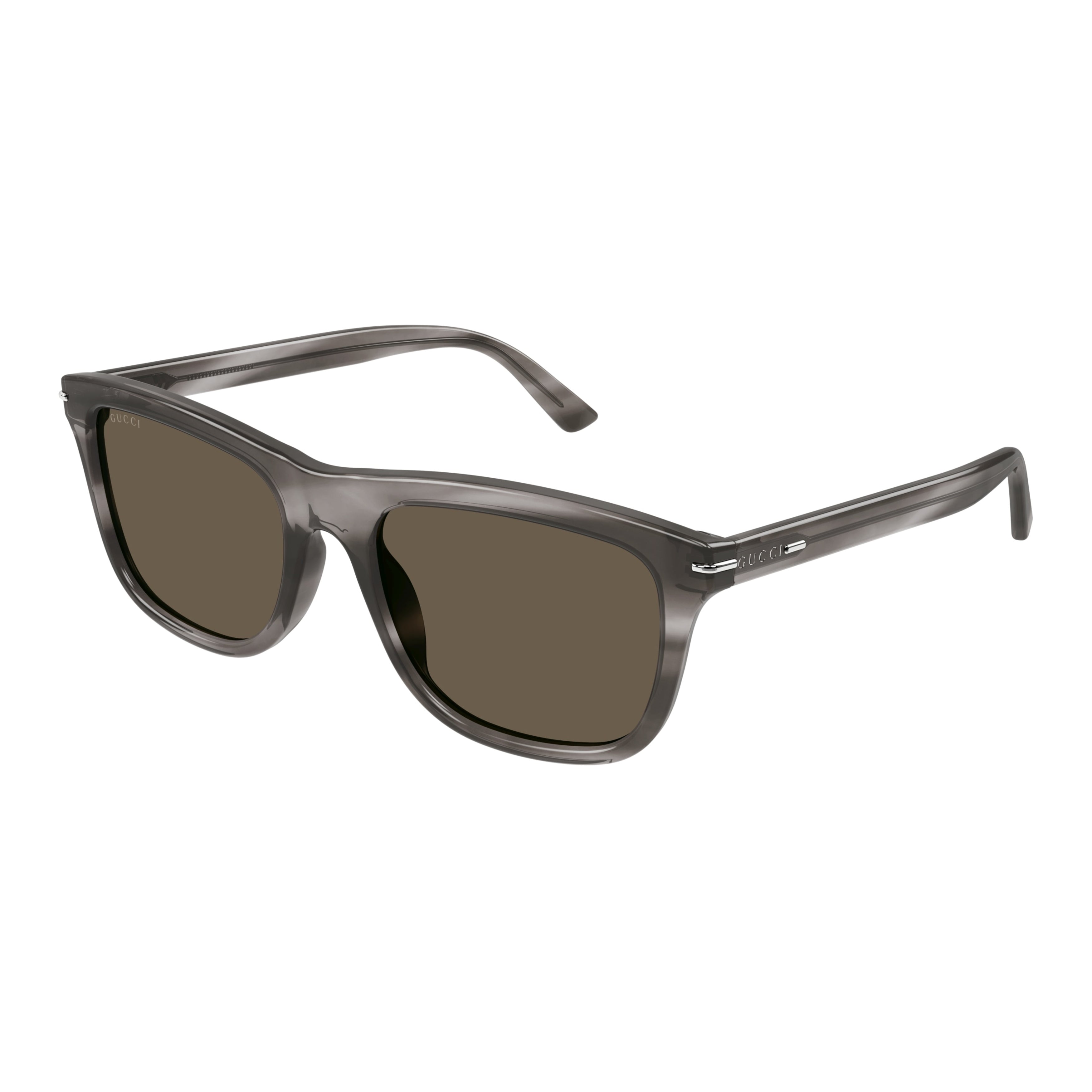 Gg1444s Translucent Smoky Gray Rectangular Sunglasses