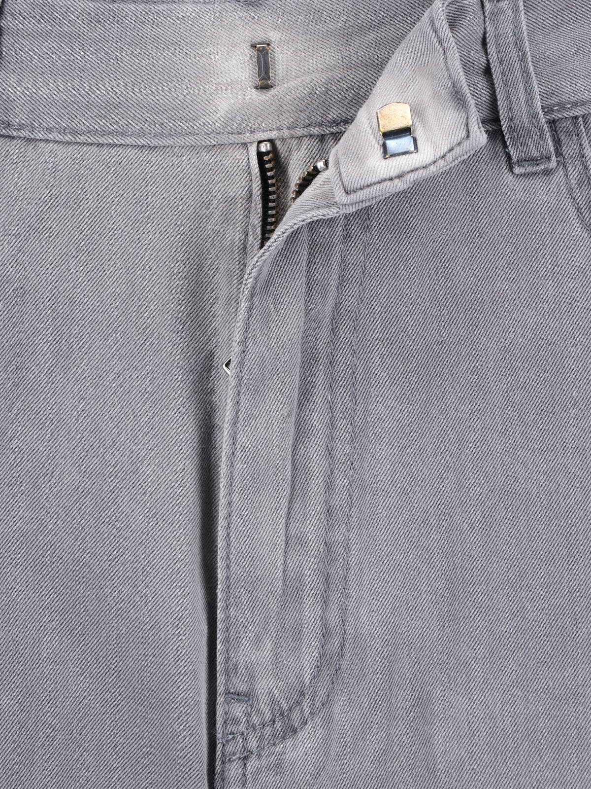 Grey Mid-Rise Wide-Leg Denim Jeans