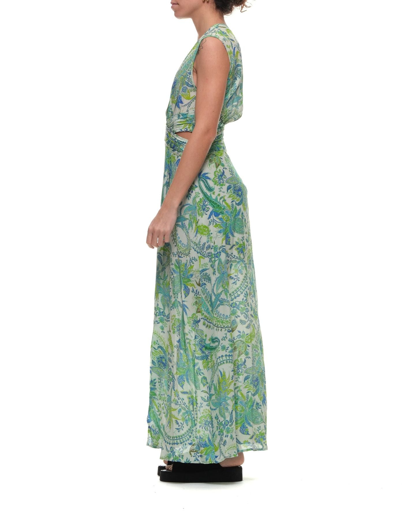Silk Crepe Dress With Embossed Crisscross