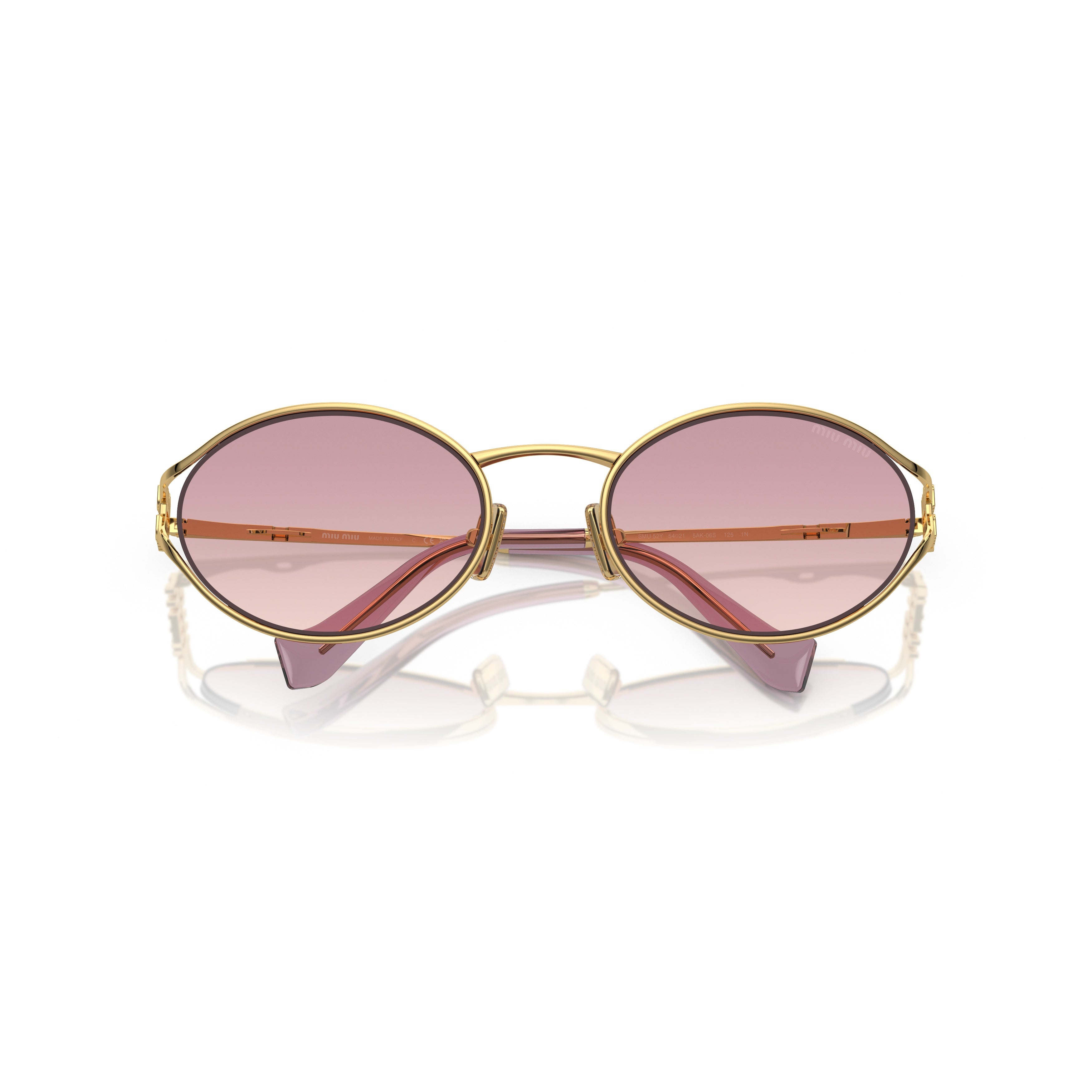 0mu 52ys Oval Gold Metal Frame Sunglasses