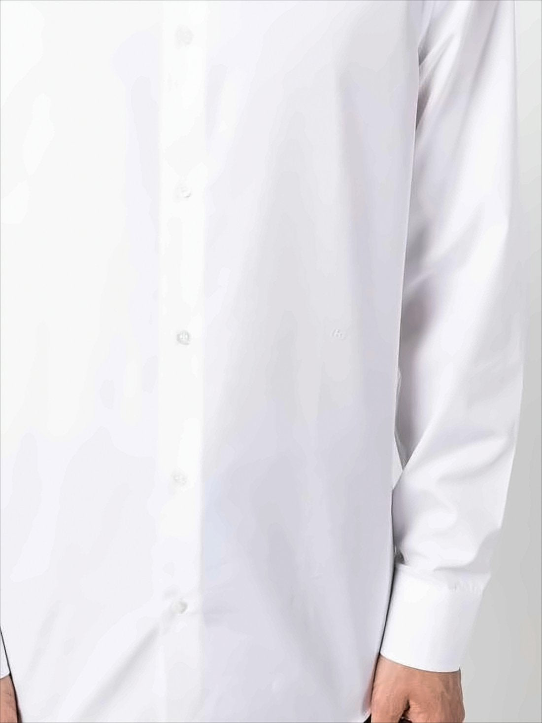 Tailored White Cotton Long-Sleeve Shirt