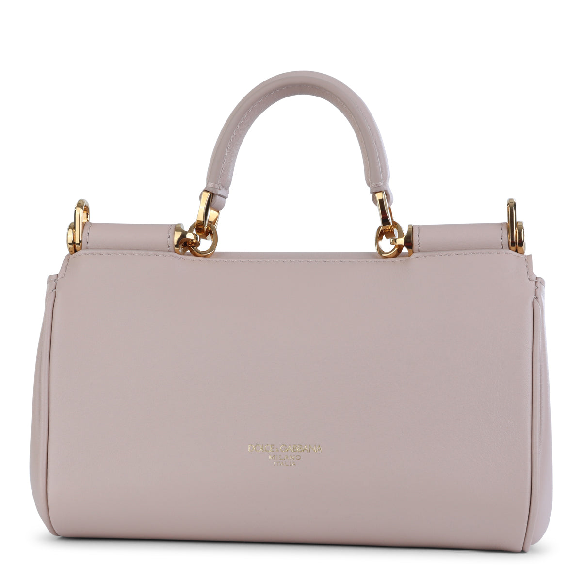 Structured Nude Leather Top Handle Bag