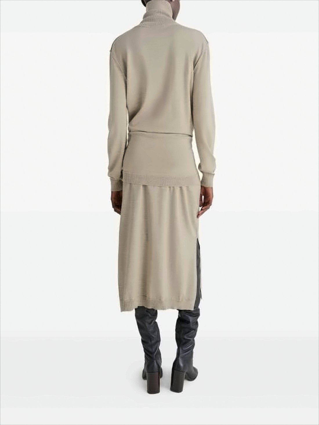 Merino Blend Midi Dress With Turtleneck