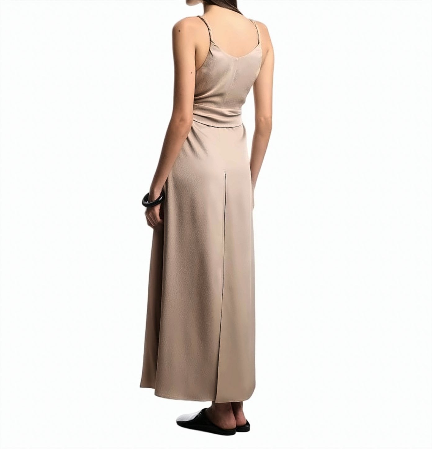 Crepe Twill Torchon Straps Sash Dress
