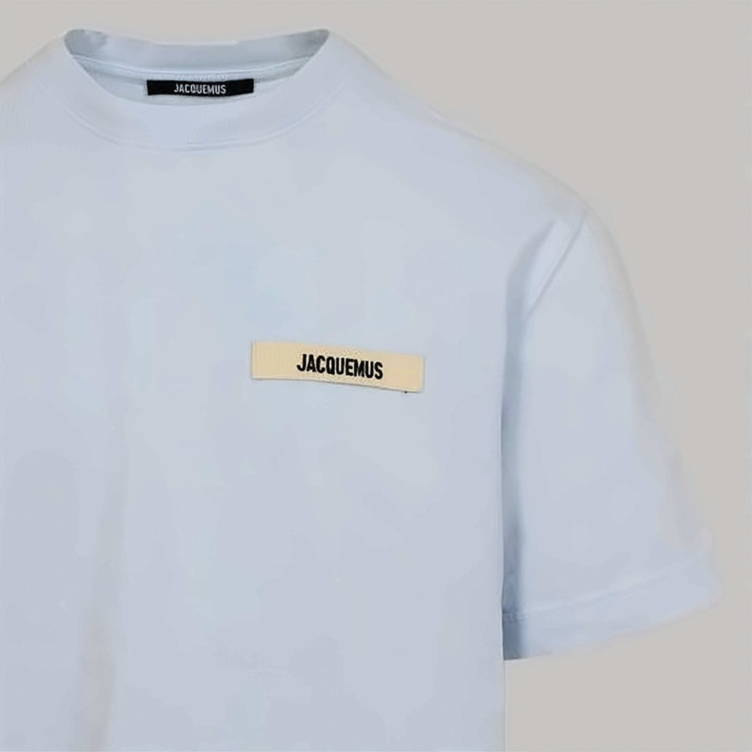 White Cotton T-Shirt with Logo Patch
