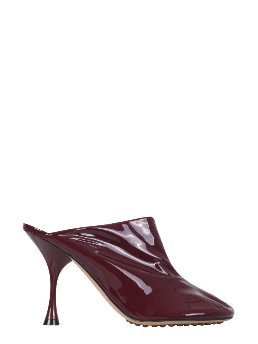 Painted Leather Mules with 9 cm Heel