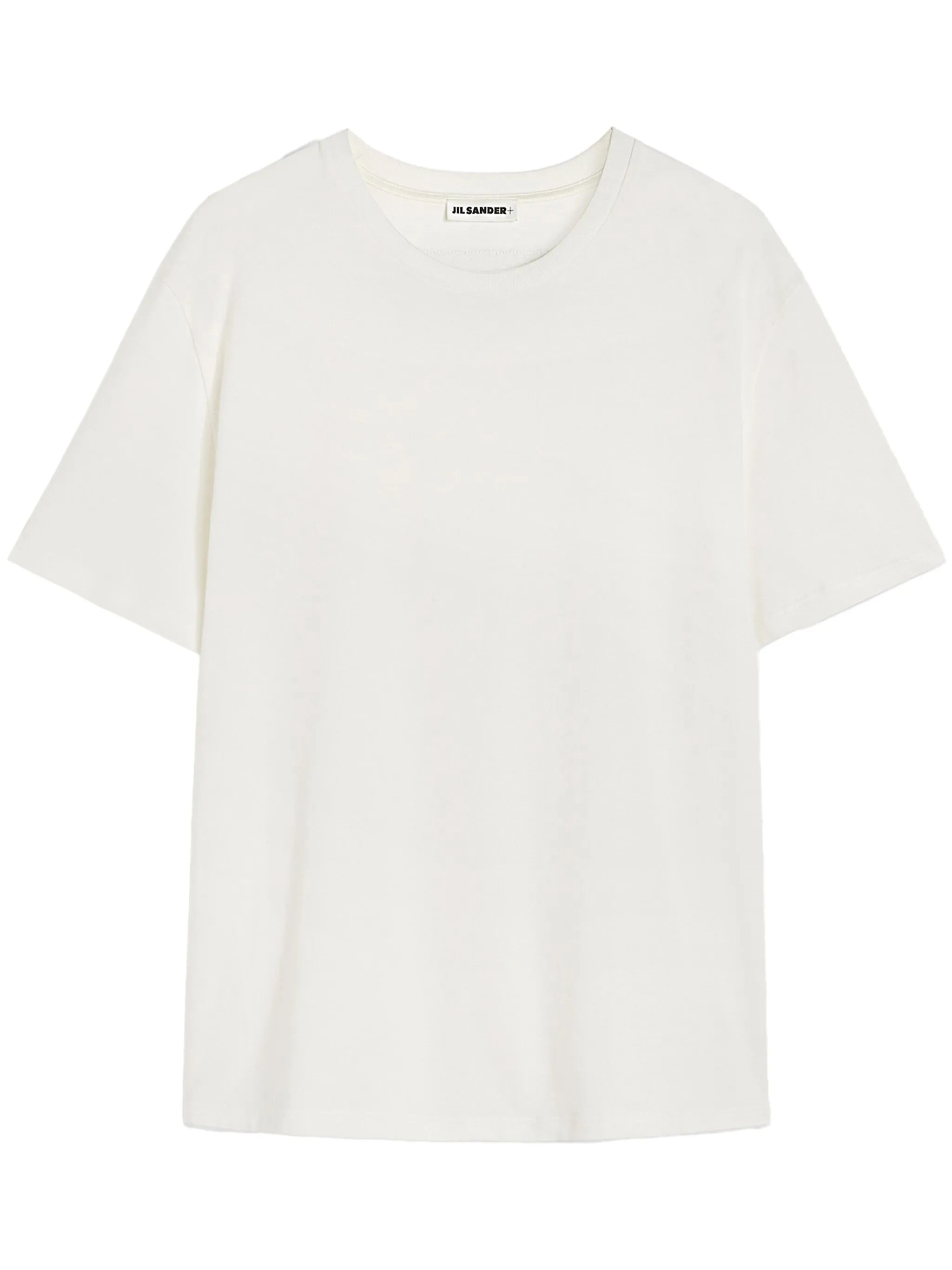 White Minimalist Short-Sleeved Patch T-Shirt