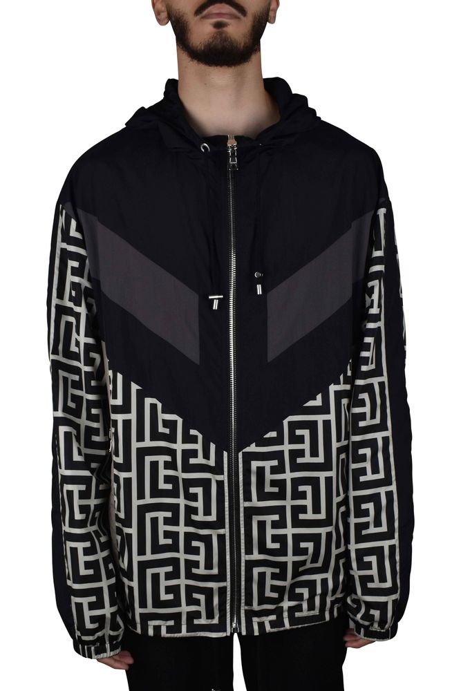 Monogrammed Nylon Windbreaker Jacket With Drawstring Hood