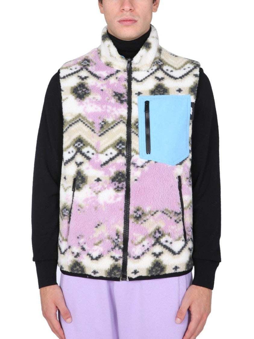 Textured Fleece Sherpa Vest