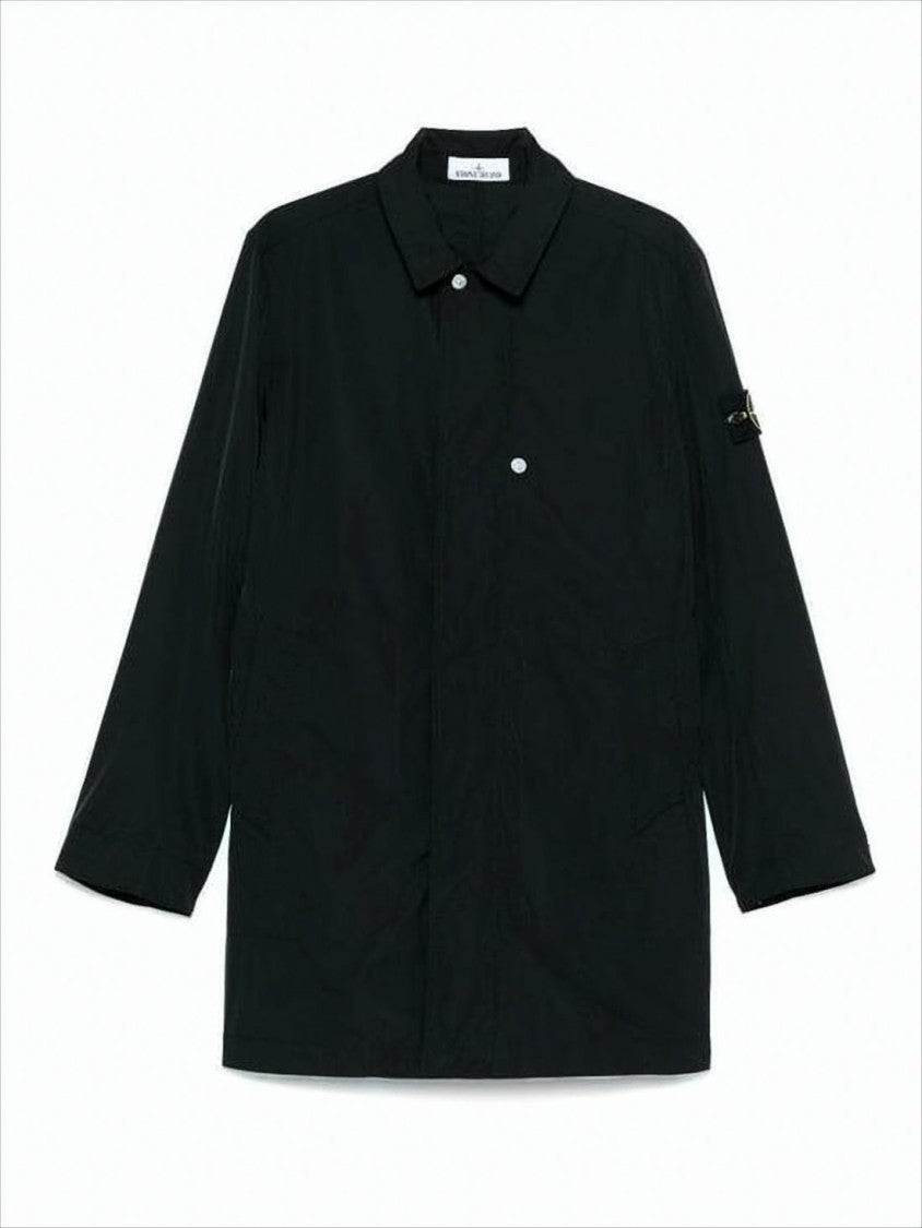 Black Jacket with Concealed Button Placket