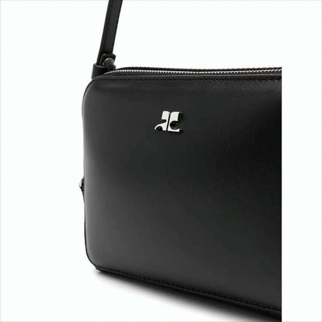 Rectangular Black Calf Leather Clutch With Detachable Straps