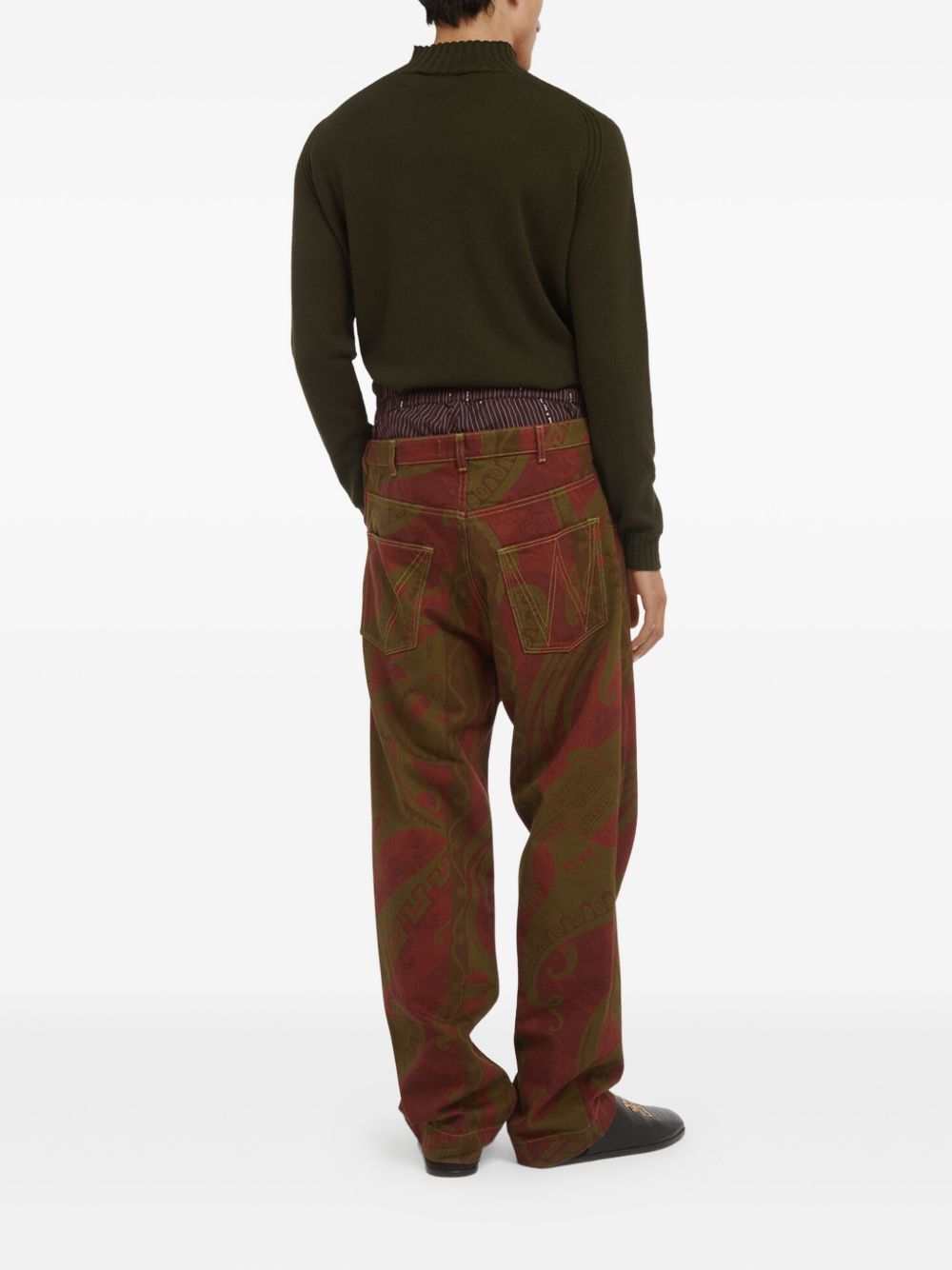 High Neck Ribbed Brown Sweater